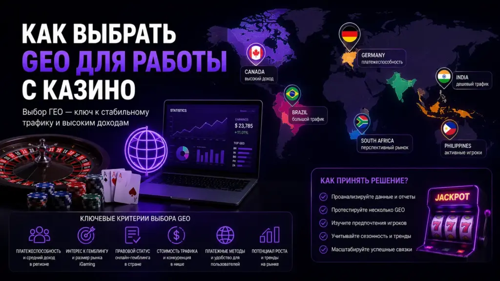Как выбрать GEO для работы с казино