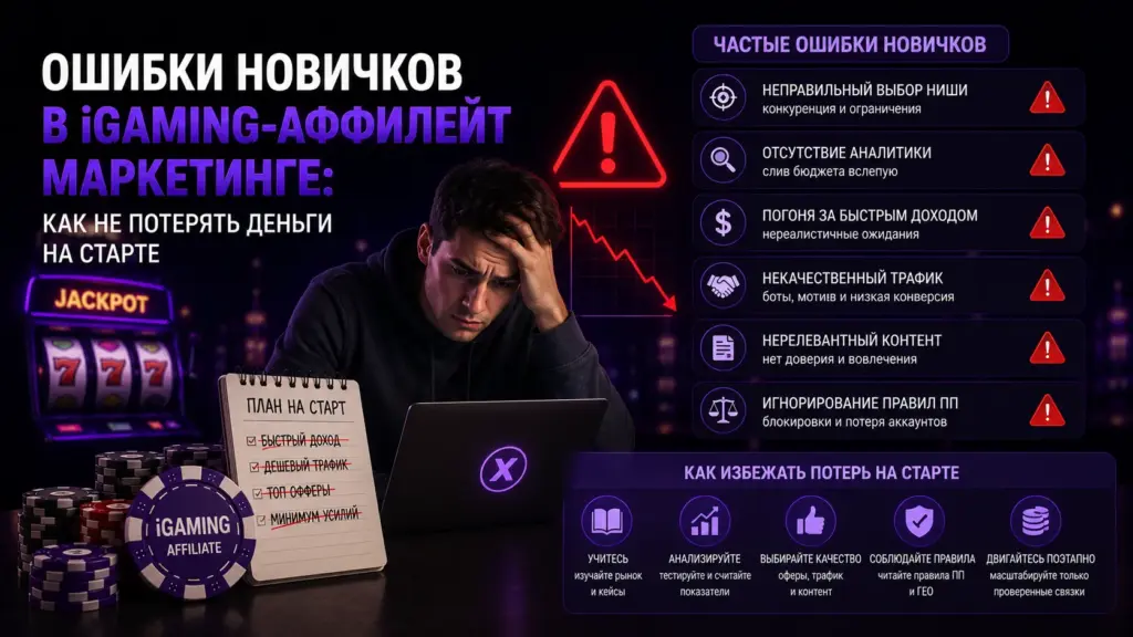 Ошибки новичков в iGaming-аффилейт маркетинге