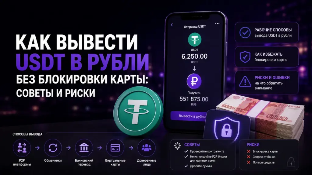 Как вывести USDT в рубли без блокировки карты