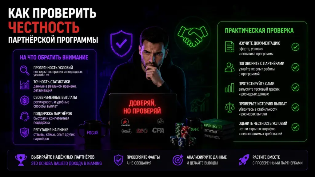 Как проверить честность партнерской программы в iGaming