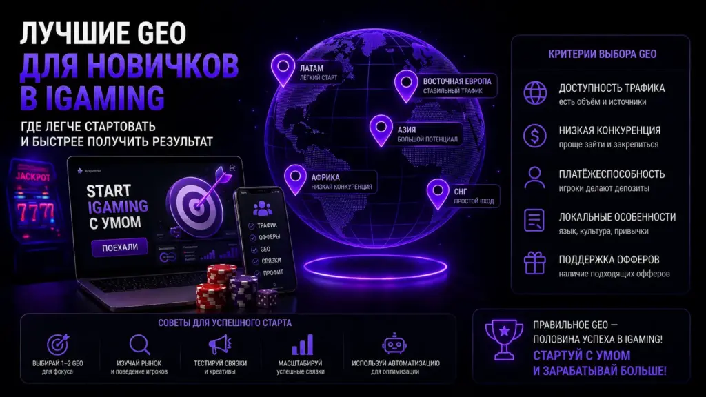 Лучшие GEO для новичков в iGaming